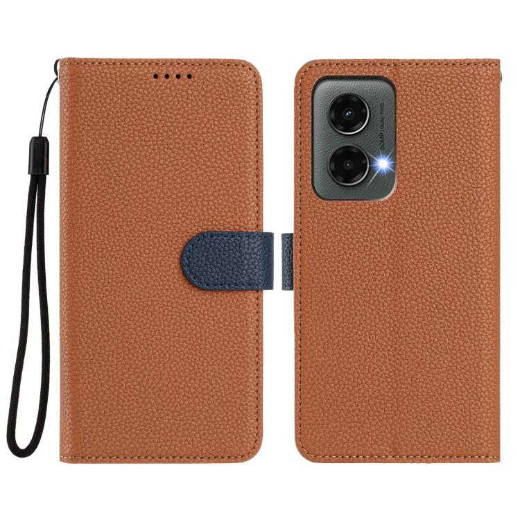 For Motorola Moto G 5G / G Play 5G 2024 Detachable Litchi Texture Magnetic Vegan Leather Phone Case