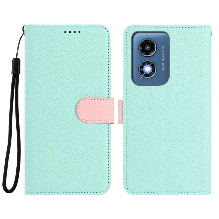 For Motorola Moto G Play 4G 2024 Detachable Litchi Texture Magnetic Vegan Leather Phone Case