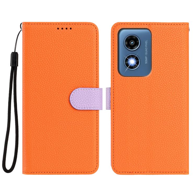 For Motorola Moto G Play 4G 2024 Detachable Litchi Texture Magnetic Vegan Leather Phone Case
