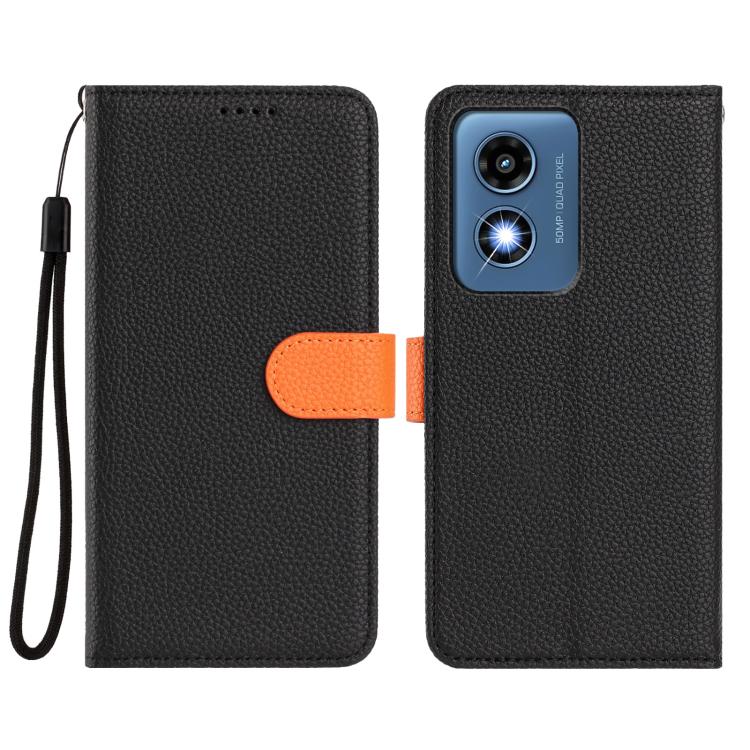 For Motorola Moto G Play 4G 2024 Detachable Litchi Texture Magnetic Vegan Leather Phone Case