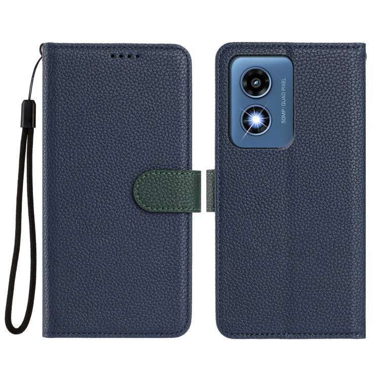 For Motorola Moto G Play 4G 2024 Detachable Litchi Texture Magnetic Vegan Leather Phone Case