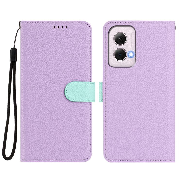 For Motorola Moto G Power 5G 2024 Detachable Litchi Texture Magnetic Vegan Leather Phone Case