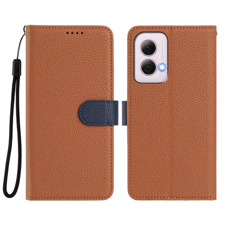 For Motorola Moto G Power 5G 2024 Detachable Litchi Texture Magnetic Vegan Leather Phone Case