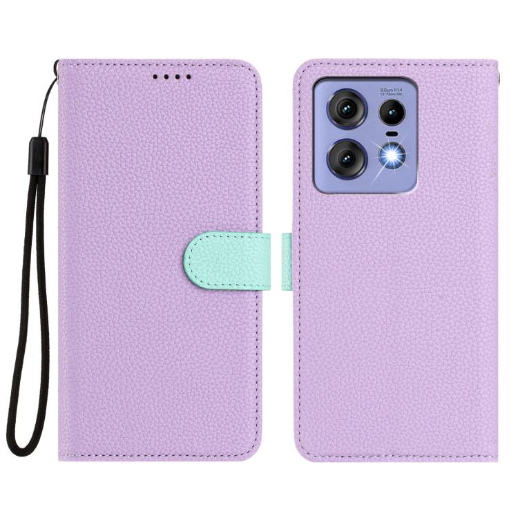 For Motorola Edge 50 Pro Detachable Litchi Texture Magnetic Vegan Leather Phone Case