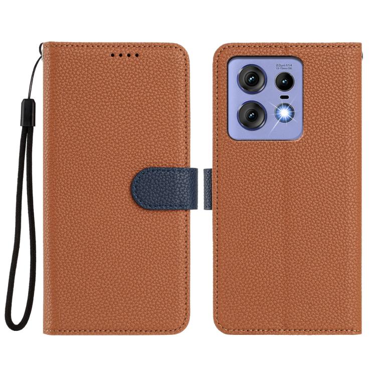 For Motorola Edge 50 Pro Detachable Litchi Texture Magnetic Vegan Leather Phone Case