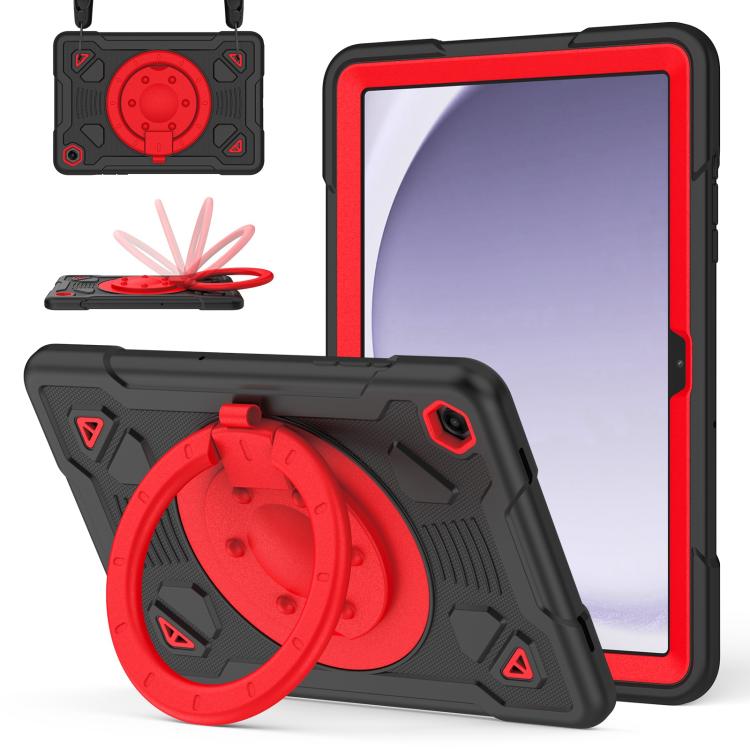 For Samsung Galaxy Tab A11+ / A9+ Space Planet Ring Holder Silicone Hydric PC Tablet Case with Shoulder Strap