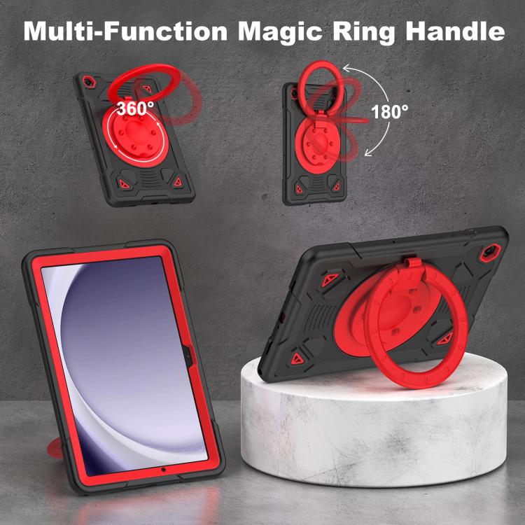 For Samsung Galaxy Tab A11+ / A9+ Space Planet Ring Holder Silicone Hydric PC Tablet Case with Shoulder Strap