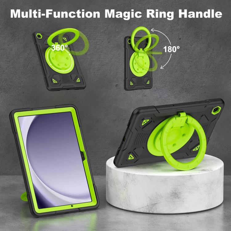 For Samsung Galaxy Tab A11+ / A9+ Space Planet Ring Holder Silicone Hydric PC Tablet Case with Shoulder Strap
