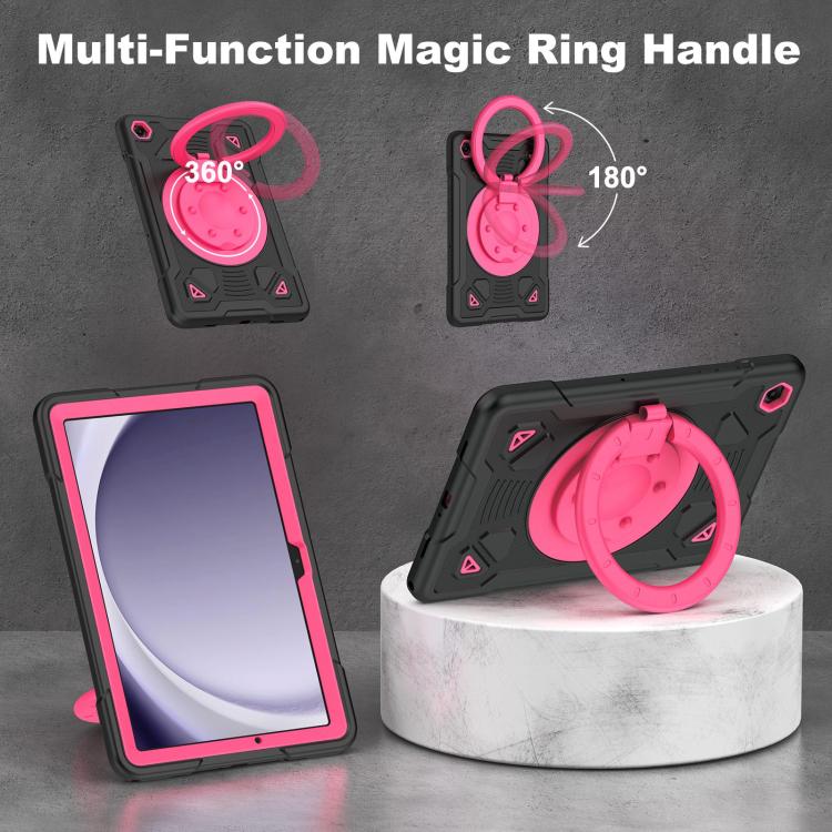 For Samsung Galaxy Tab A11+ / A9+ Space Planet Ring Holder Silicone Hydric PC Tablet Case with Shoulder Strap