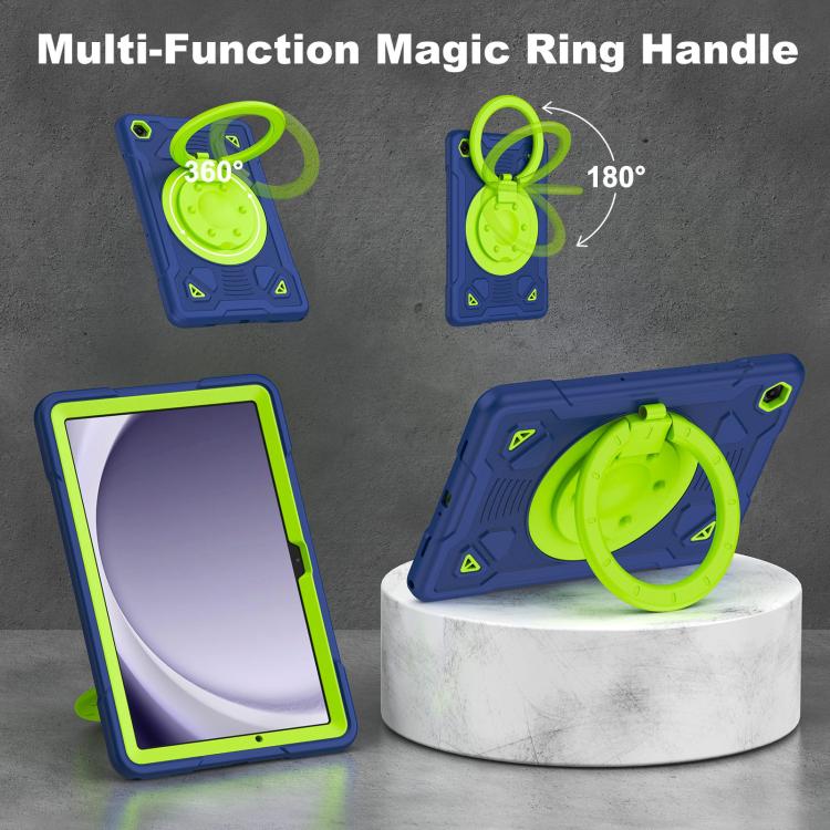 For Samsung Galaxy Tab A11+ / A9+ Space Planet Ring Holder Silicone Hydric PC Tablet Case with Shoulder Strap