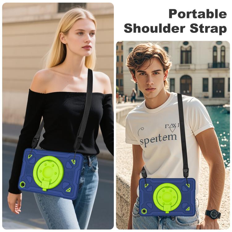 For Samsung Galaxy Tab A11+ / A9+ Space Planet Ring Holder Silicone Hydric PC Tablet Case with Shoulder Strap