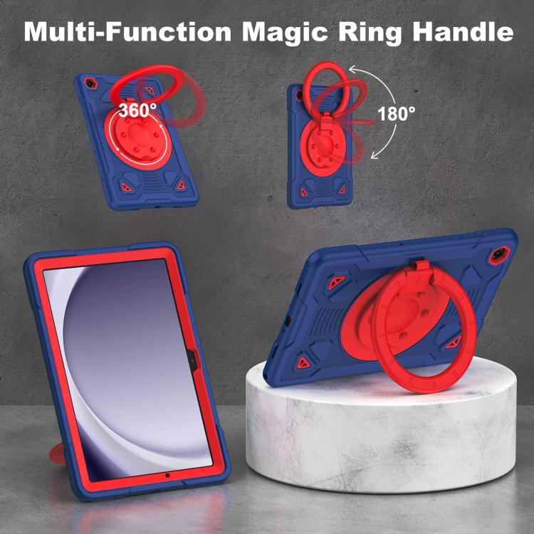 For Samsung Galaxy Tab A11+ / A9+ Space Planet Ring Holder Silicone Hydric PC Tablet Case with Shoulder Strap