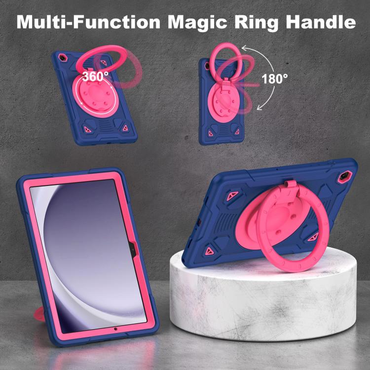 For Samsung Galaxy Tab A11+ / A9+ Space Planet Ring Holder Silicone Hydric PC Tablet Case with Shoulder Strap
