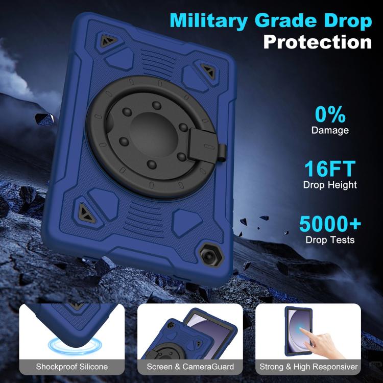For Samsung Galaxy Tab A11+ / A9+ Space Planet Ring Holder Silicone Hydric PC Tablet Case with Shoulder Strap