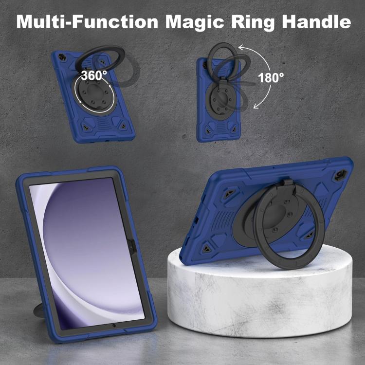 For Samsung Galaxy Tab A11+ / A9+ Space Planet Ring Holder Silicone Hydric PC Tablet Case with Shoulder Strap