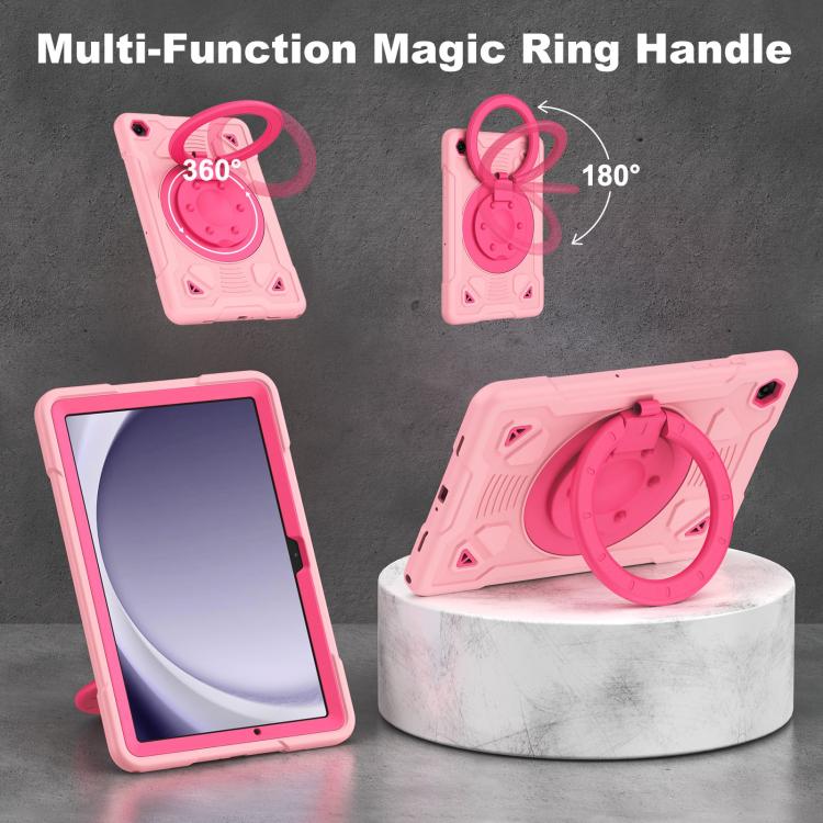 For Samsung Galaxy Tab A11+ / A9+ Space Planet Ring Holder Silicone Hydric PC Tablet Case with Shoulder Strap