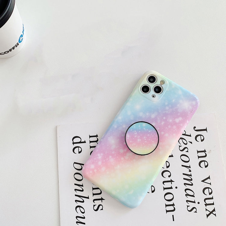 For iPhone 12 Pro Shockproof Colorful Glitter Marble Protective Case