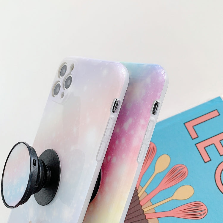 For iPhone 12 Pro Shockproof Colorful Glitter Marble Protective Case