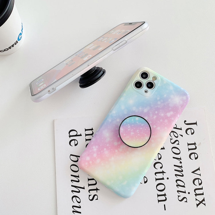 For iPhone 12 Pro Shockproof Colorful Glitter Marble Protective Case