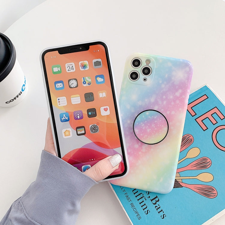 For iPhone 12 mini Shockproo Colorful Glitter Marble Protective Case