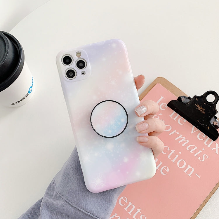For iPhone 11 Pro Shockproo Colorful Glitter Marble Protective Case