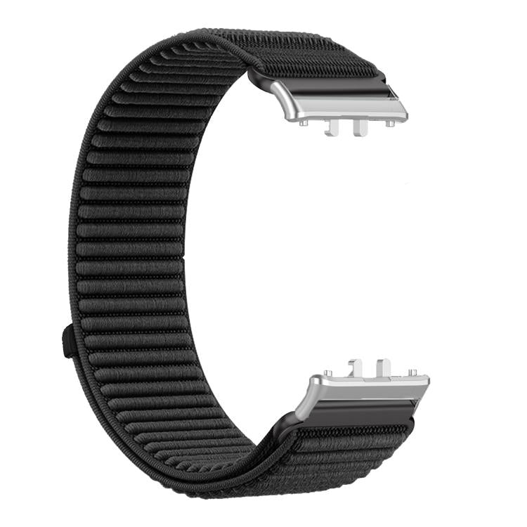 For Honor Watch X5 Woven Nylon Hook And Loop Fastener Metal Interface Watch Band
