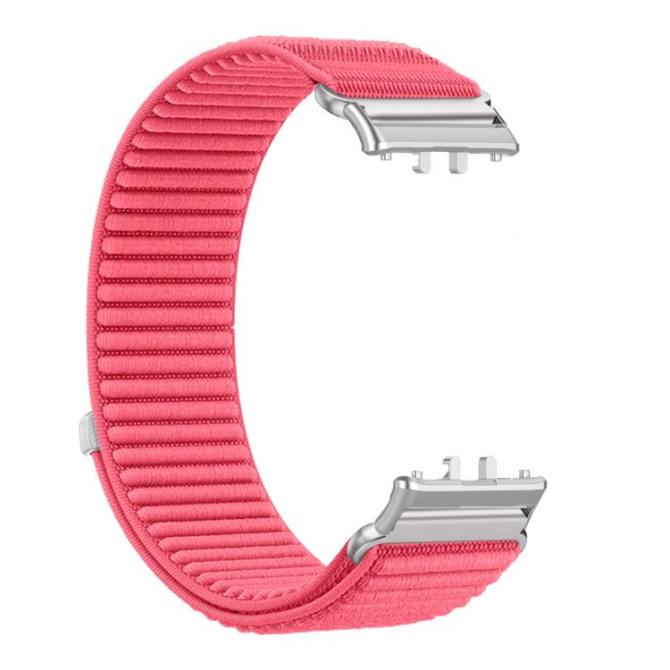 For Honor Watch X5 Woven Nylon Hook And Loop Fastener Metal Interface Watch Band