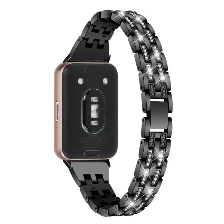 For Honor Watch X5 Five Beads Dual Row Diamond Stainless Steel Watch Band