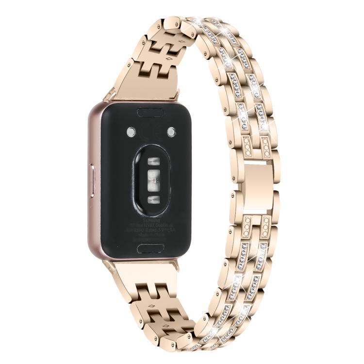 For Honor Watch X5 Five Beads Dual Row Diamond Stainless Steel Watch Band