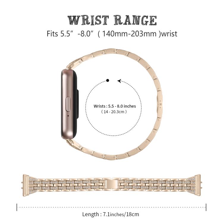 For Honor Watch X5 Five Beads Dual Row Diamond Stainless Steel Watch Band