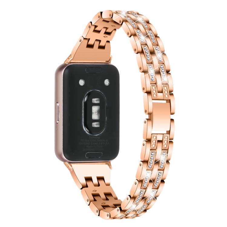 For Honor Watch X5 Five Beads Dual Row Diamond Stainless Steel Watch Band