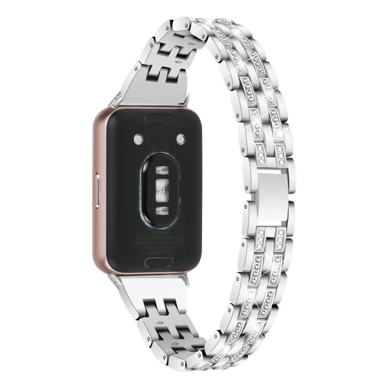 For Honor Watch X5 Five Beads Dual Row Diamond Stainless Steel Watch Band