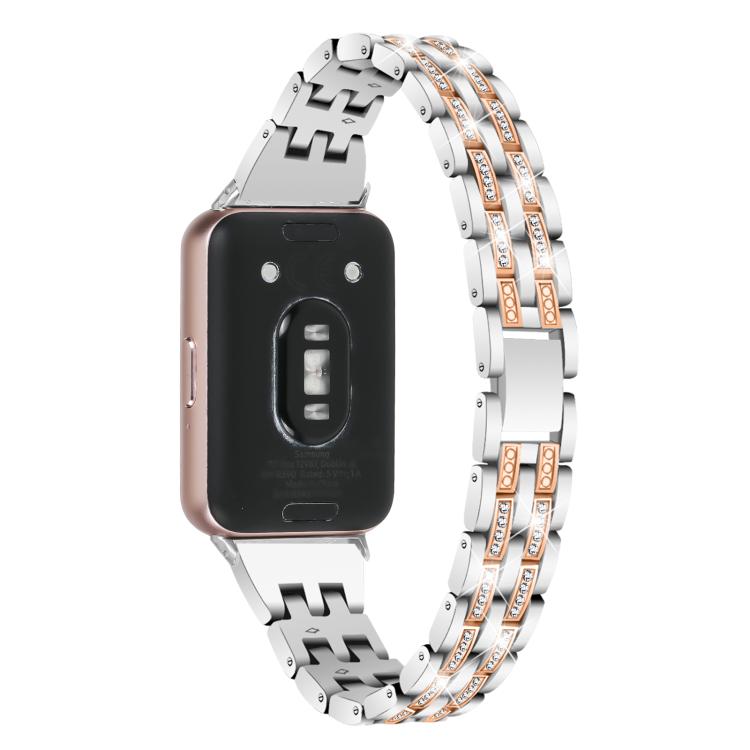 For Honor Watch X5 Five Beads Dual Row Diamond Stainless Steel Watch Band