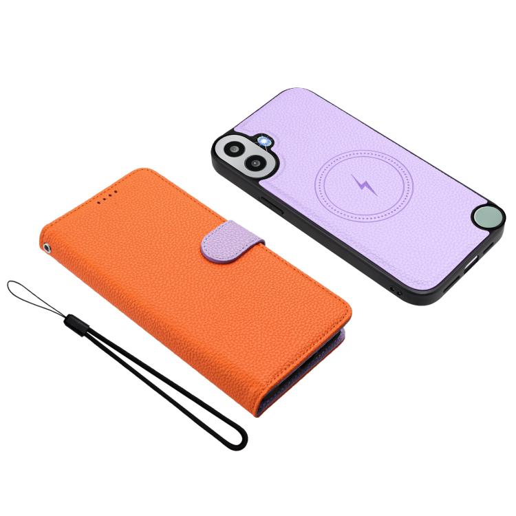 For Nothing CMF Phone 1 Detachable Litchi Texture Magnetic Vegan Leather Phone Case