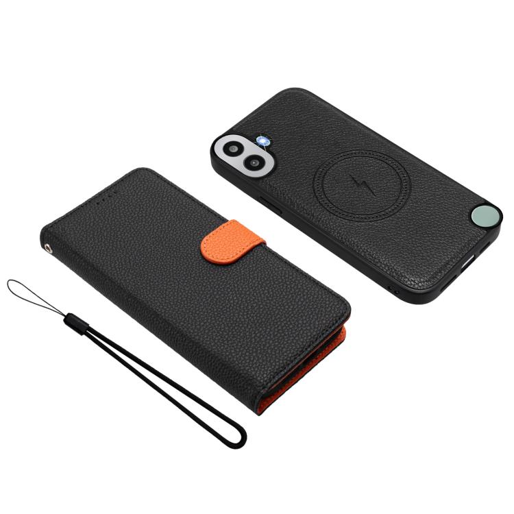 For Nothing CMF Phone 1 Detachable Litchi Texture Magnetic Vegan Leather Phone Case