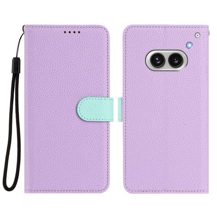 For Nothing Phone 2a Detachable Litchi Texture Magnetic Vegan Leather Phone Case