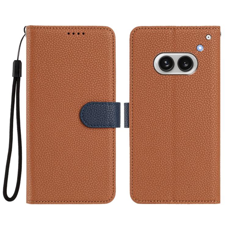 For Nothing Phone 2a Detachable Litchi Texture Magnetic Vegan Leather Phone Case