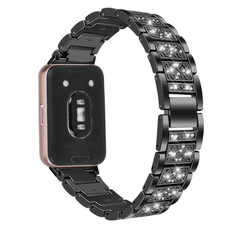 For Honor Watch X5 Three Beads Diamond Stainless Steel Watch Band