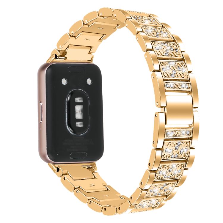 For Honor Watch X5 Three Beads Diamond Stainless Steel Watch Band