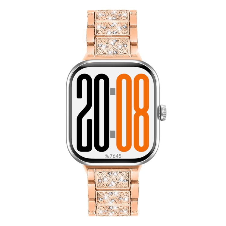 For Honor Watch X5 Three Beads Diamond Stainless Steel Watch Band