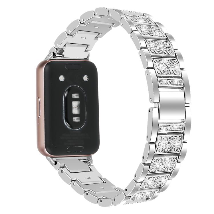 For Honor Watch X5 Three Beads Diamond Stainless Steel Watch Band