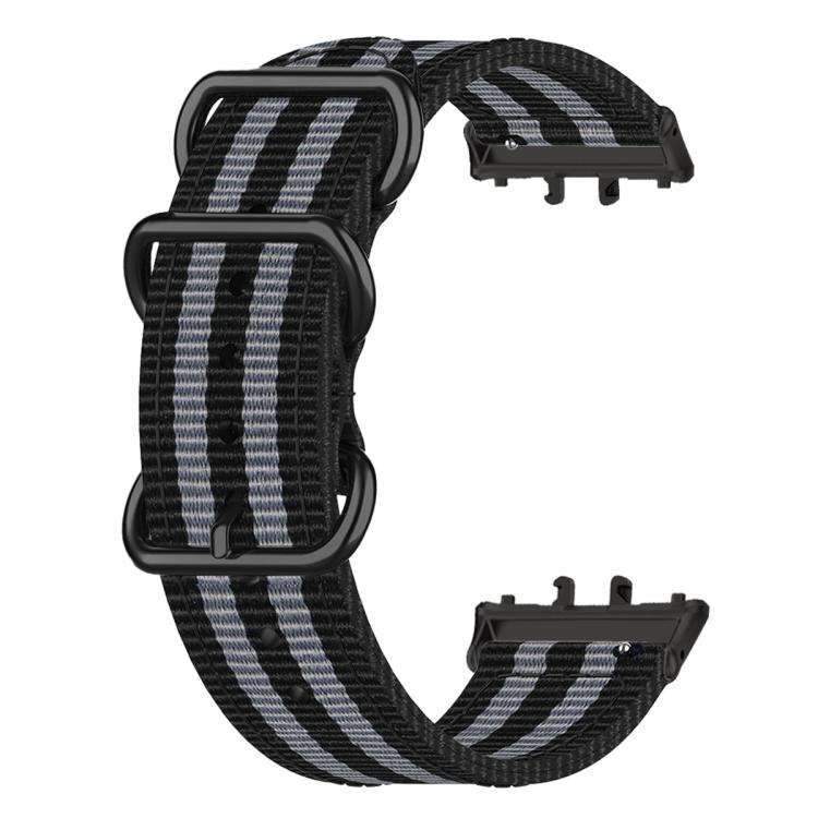 For Honor Watch X5 Three Ring Buckle Woven Fabric Nylon Watch Band