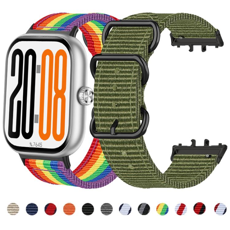 For Honor Watch X5 Three Ring Buckle Woven Fabric Nylon Watch Band
