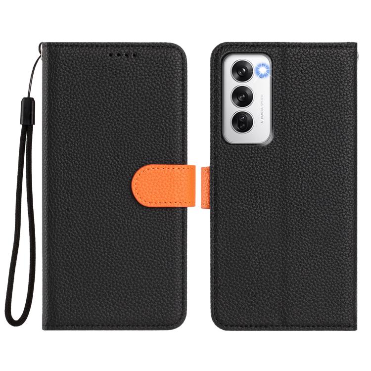 For OPPO Reno12 Global Detachable Litchi Texture Magnetic Vegan Leather Phone Case