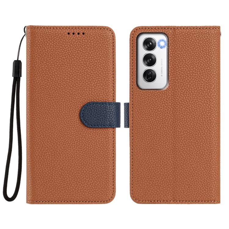 For OPPO Reno12 Global Detachable Litchi Texture Magnetic Vegan Leather Phone Case