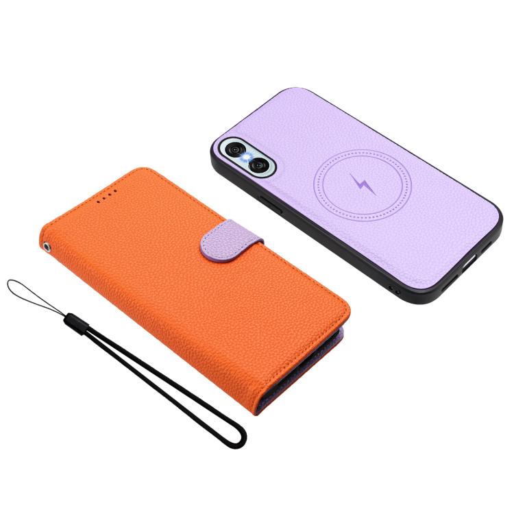 For Sony Xperia 10 VI Detachable Litchi Texture Magnetic Vegan Leather Phone Case