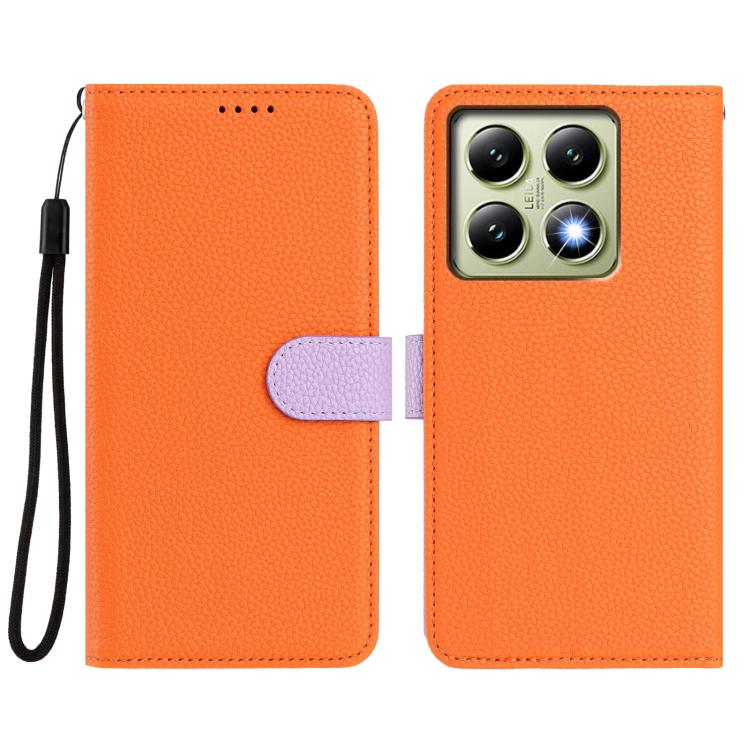 For Xiaomi 14T Detachable Litchi Texture Magnetic Vegan Leather Phone Case