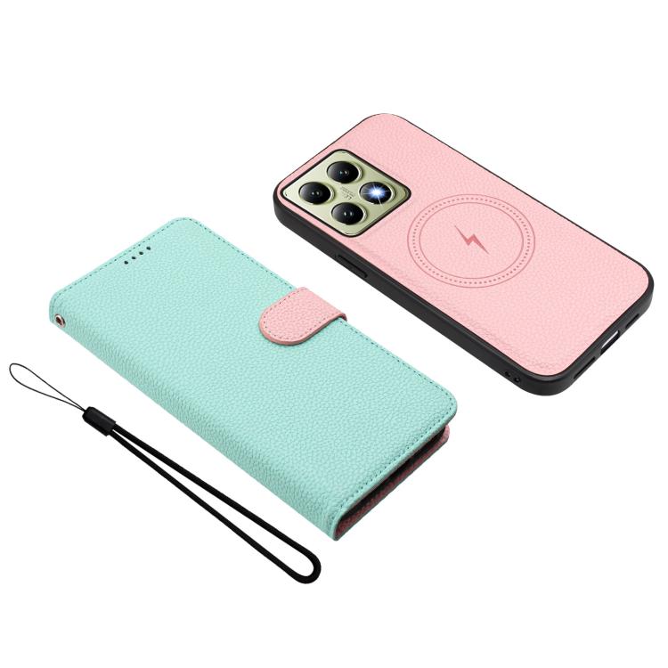 For Xiaomi 14T Pro Detachable Litchi Texture Magnetic Vegan Leather Phone Case