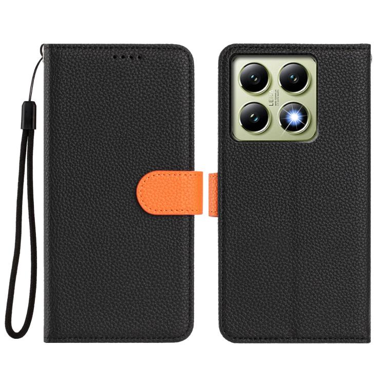 For Xiaomi 14T Pro Detachable Litchi Texture Magnetic Vegan Leather Phone Case