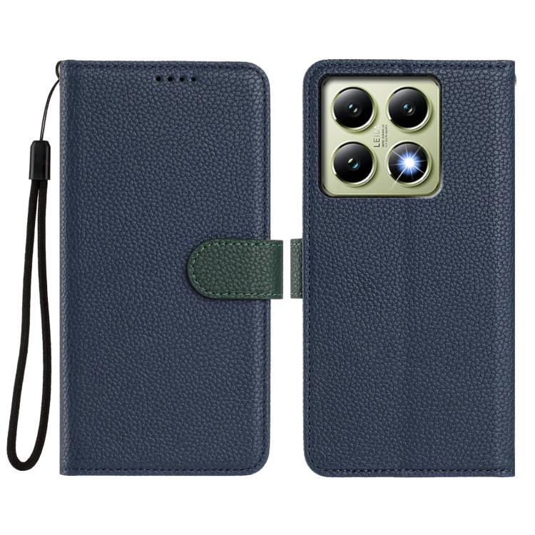 For Xiaomi 14T Pro Detachable Litchi Texture Magnetic Vegan Leather Phone Case